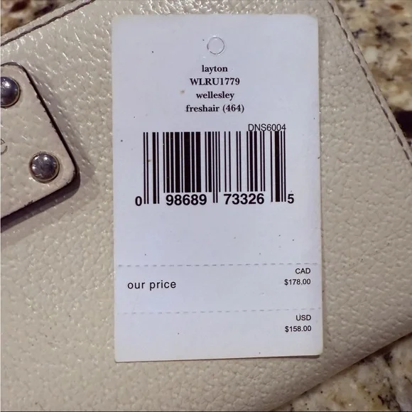 Kate Spade Wellesley Layton Fresh Air Cream Leather Zip Around Wallet Classic - Picture 2 of 7